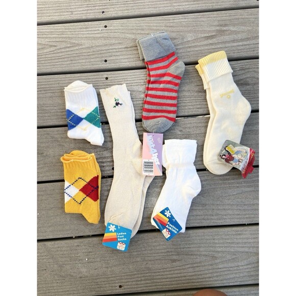 Vintage Gap Spalding Cuff ‘N Crew Argyle Women’s Socks Sizes 9-11 - READ - Picture 1 of 16